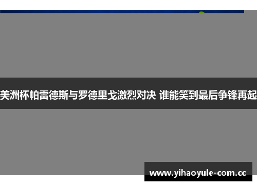 美洲杯帕雷德斯与罗德里戈激烈对决 谁能笑到最后争锋再起